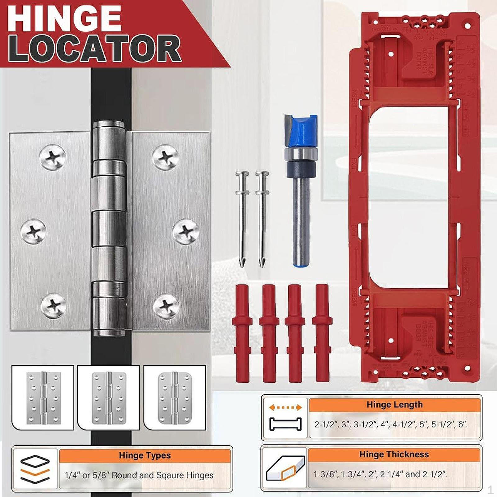 

Door Hinge Alignment Jig Kit for Carpenters червоний