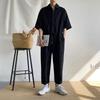 Kjeledresser for menn Sommermote Uformell Nine Point Cargo-bukser Japansk retro herreklær Par Løs ensfarget dress