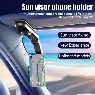 Evrensel Araba Güneşliği Telefon Tutucu 360 Derece Dönebilen Otomobiller Navigasyon Montaj Standı Klipsi Cep Telefonu Braketi Aksesuarı
