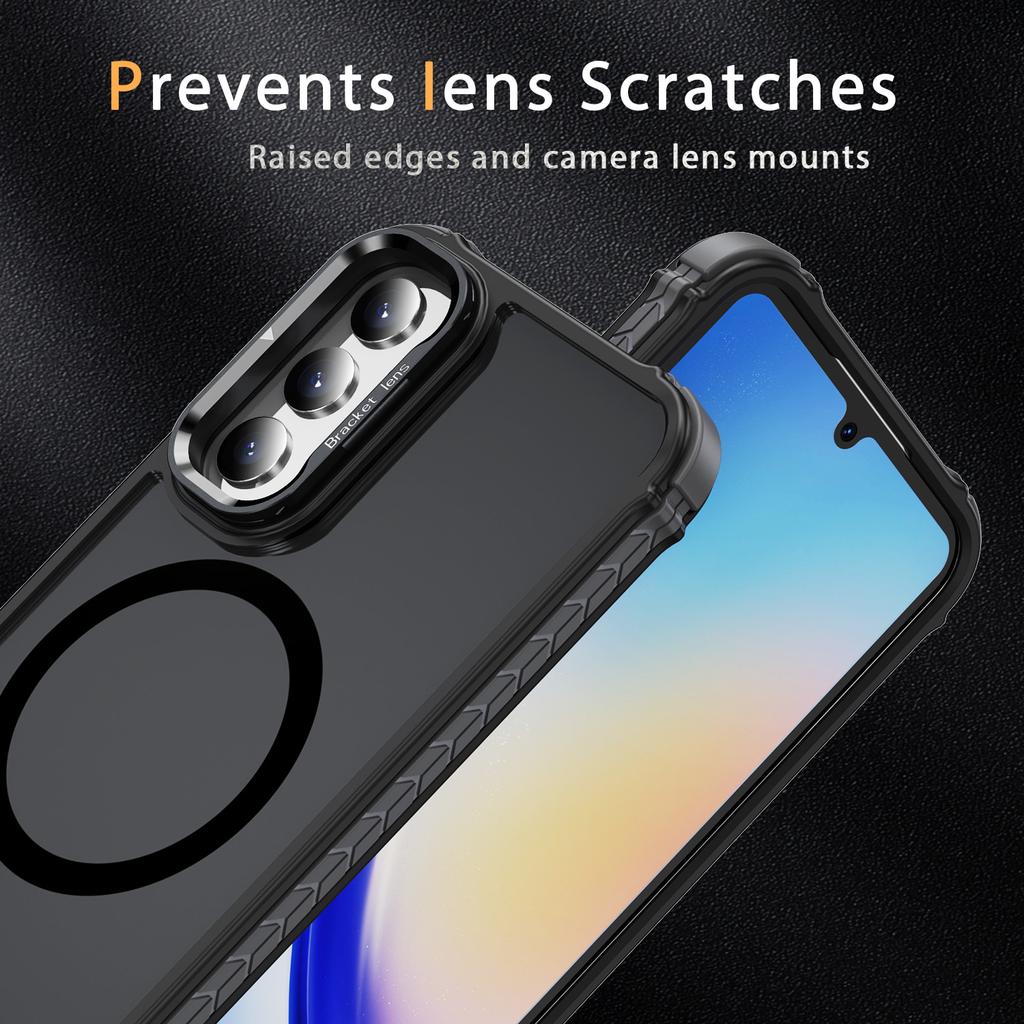 For Samsung Galaxy A54 5G Case with Lens Kickstand Matte Phone Back Cover Compatible with MagSafe