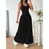 Women Yellow Halter Neck Maxi Dress Sleeveless V-Neck Backless A-Line Long Dress Casual Summer Elegant Beach Party Dresses