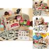 Wooden Childrens Play Kitchen Ice Cream Stand With Interactive Design For Kids Gift