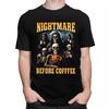 Male Nightmare Before Coffee Skeleton T Shirts Round Neck Pure Cotton Short Sleeve TShirt Casual Summer Tyle Clothes