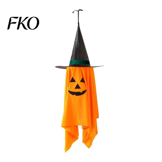 Reused Halloween Party Decorations Cute Hanging Decor, Pumpkin Ghost Pendant with Decorative Holiday Items for Home Wizard Hat, Spooky Witch Ornament