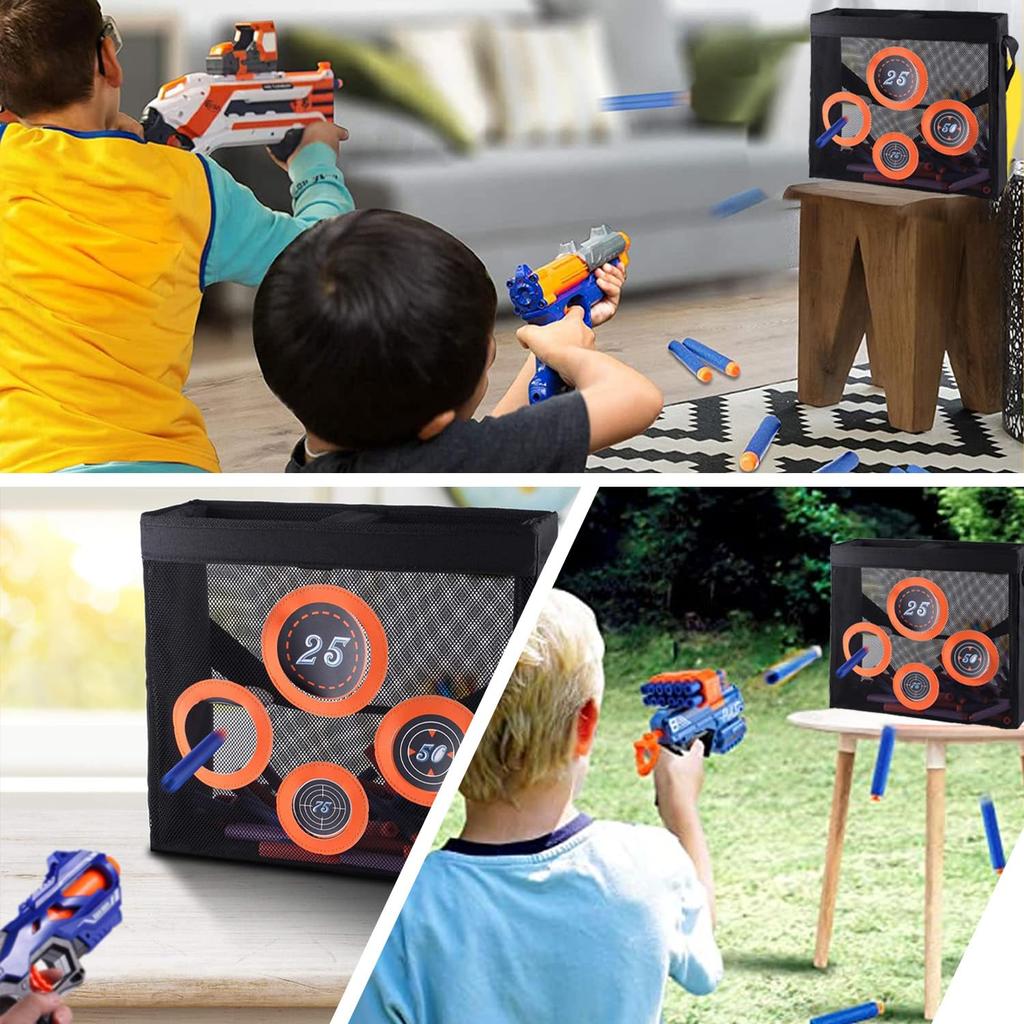 TORMEN Nerf-kompatibles Weichschaum-Zielspielzeug mit klappbarem Ständer und Netz-Aufbewahrungstasche für Schießübungen, ab 6 Jahren