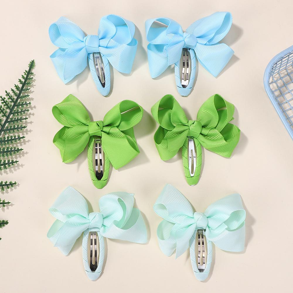 30PCS Random Butterfly Hair Clips for Girls Double Ponytail Hairgripes Ribbon Bows Barrette Kids Headclips