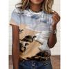 Summer Fashionable Personalized Pattern Cherry 3D T-shirt Soft Comfortable Vintage Loose Creative Women's Round Neck Short Sleeved T-shirt