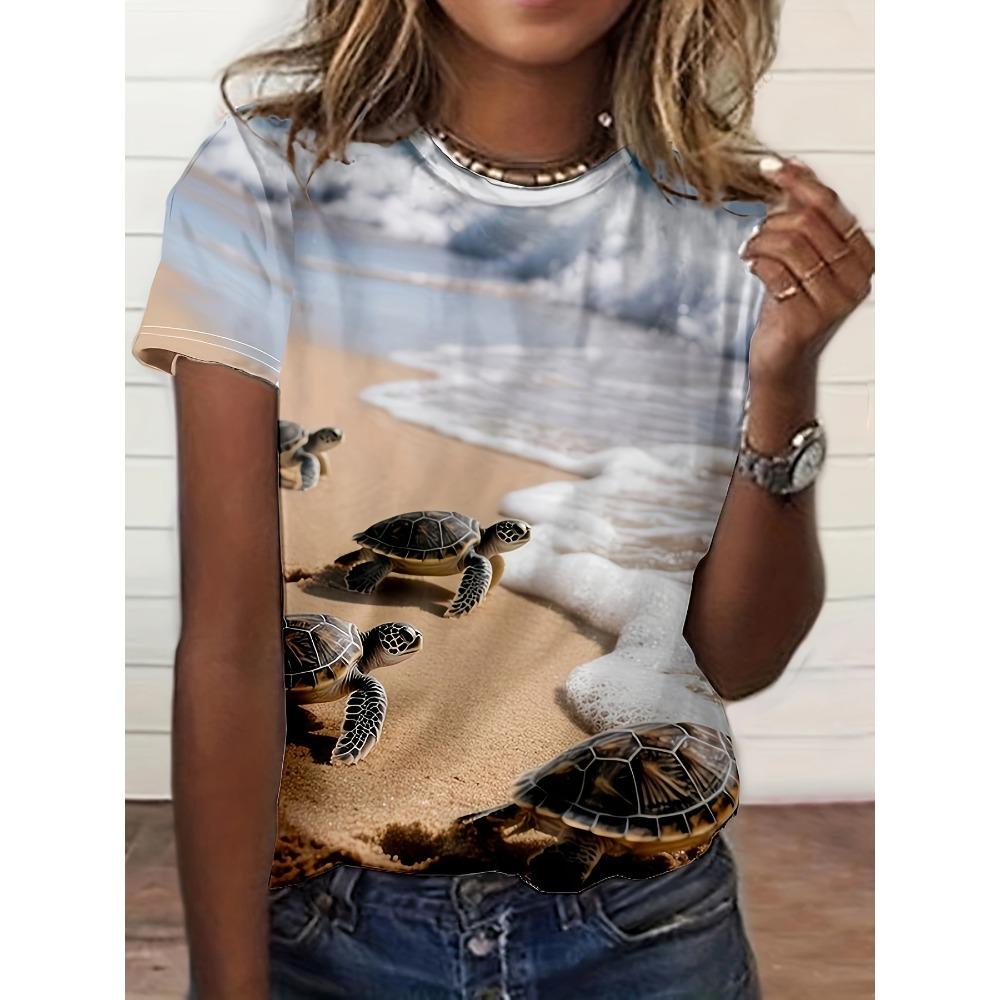 Summer Fashionable Personalized Pattern Cherry 3D T-shirt Soft Comfortable Vintage Loose Creative Women's Round Neck Short Sleeved T-shirt