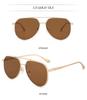 High-End Men's Retro Double Bridge Aviator Sunglasses - Fashionable Metal Goggles for Sun Protection