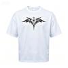 Gothic Thorn Wing Cross Print Unisex Loose Fit T Shirt Casual Streetwear Summer Daily Short Sleeve Athletic Tee Tops