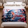 Koi Fish Theme Soft Blanket Personalized Custom Name Text Print Warm Blanket Home Sofa Bedroom Decor