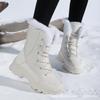 Bottes de Neige Peluche Épaisse Hiver Femmes Protection Jambe Chaude Hautes Chaussures en Coton Polyvalentes Coton Antidérapantes Bottes Longues Femme