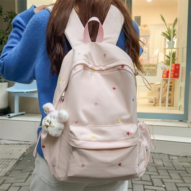 Embroidery Student Schoolbag Women's Large Capacity Backpack