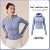Herbst/Winter Hohelastische Slim-Fit Kapuzen-Yoga-Jacke für Damen