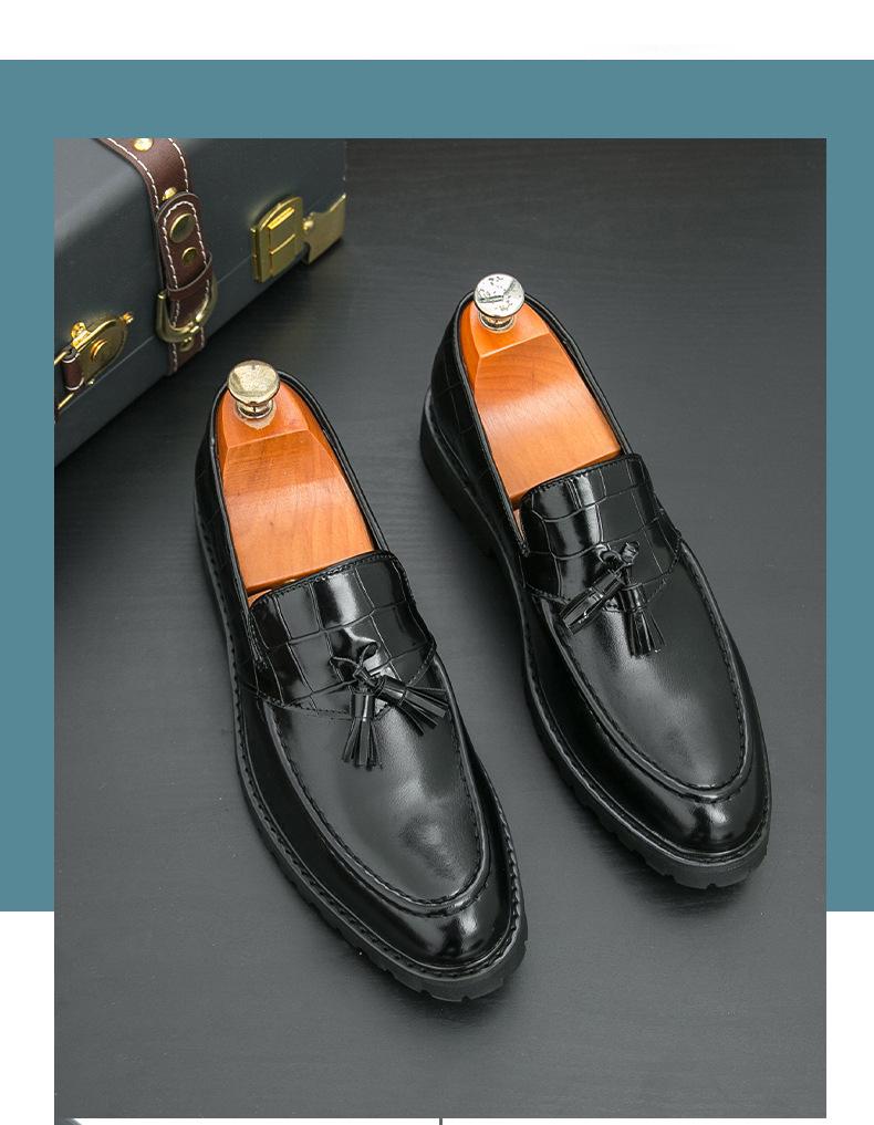 Mocassini casual in pelle con nappine da uomo, taglia grande, stile britannico