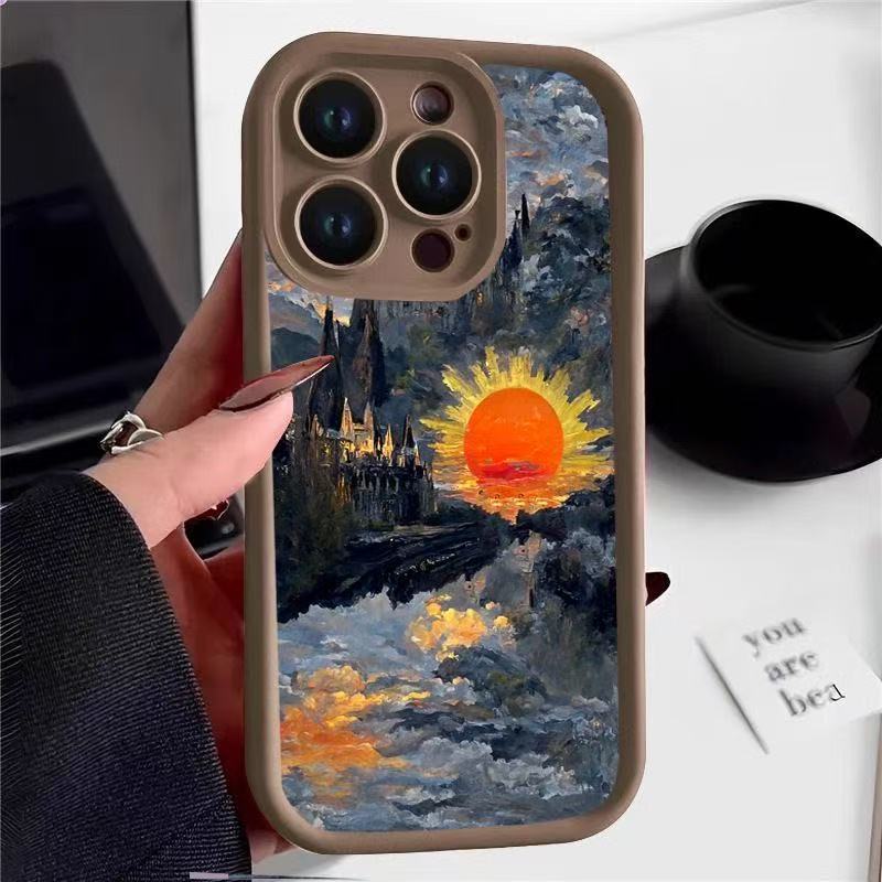 Personality Castle for Iphone17air Mobile Phone Case Apple 15 Anti-drop 16 Oil Painting 13promax New 14x