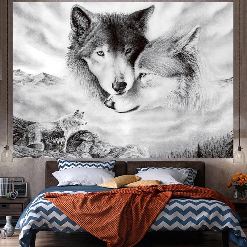 Animal Art Large Tapestry Wall Hanging  Geometry Hippie Tapestry Home Room Decor Aesthetic Decoration