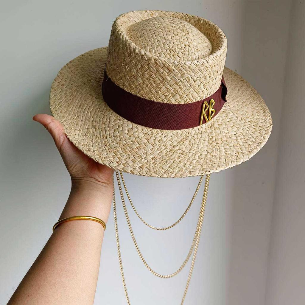 Hepburn Hat Sun Hats Shiny Straw Hat European American Braided Female Sunshade Beach Hat Sombrero