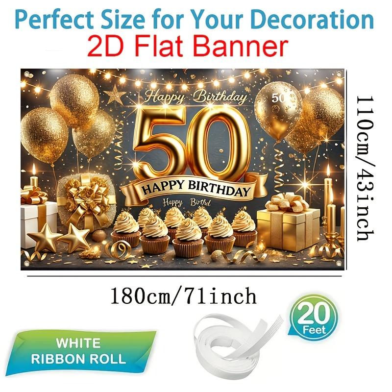 2D flaches Banner 1 Stück 50. Geburtstag Partybanner speziell für die 50. Geburtstagsfeier entworfen