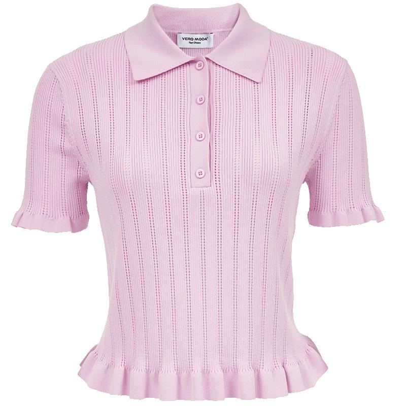 

VEROMODA Women s Ruffled Cuff Letter Embroidered Knit Top S