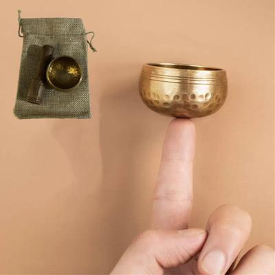 Mini Tibetan Handmade Brass Singing Bowl Yoga Meditation Bowl For Sound Healing Stress Relief Buddha Mindfulness Bowl Instrument