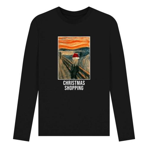 Apoh Unisex Adult Christmas Shopping Edvard Munch Long-Sleeved T-Shirt