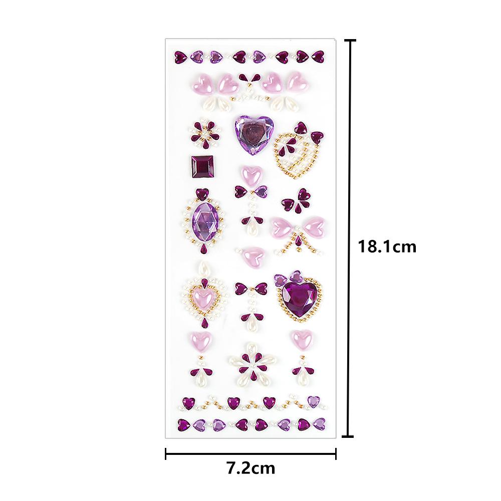 Acrylic Gemstone Stickers,3D Korean Colorful Diamond Decorative Handbooks Stickers Face Stickers ,diy Face Jewelry Sticker