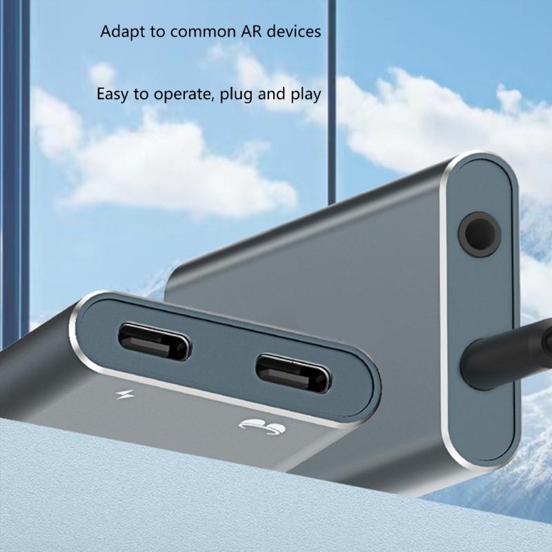 AR Glasses Charging Adapter Type C Connection Wires Mini Expansion Dock for Keep Device Powered and Ready 120mm