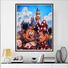 Disney Diamond Painting Mickey and Minnie Castle Oil Painting Style Wall Decoration Embroidery Full Diamond Cross Stitch HandmadeDIYGiftHomeDecoration