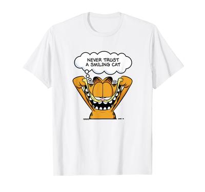 Garfield Ne faites jamais confiance à un sourire T-shirt Bulle de pensée de chat