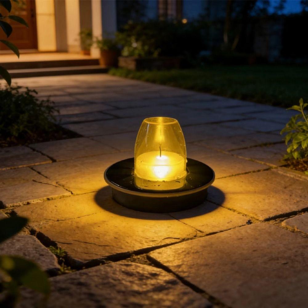 Waterproof Floating Candle Light Luminous Simulated Flame Buoyant Luminous Water Decor Amber Cover Buoyant