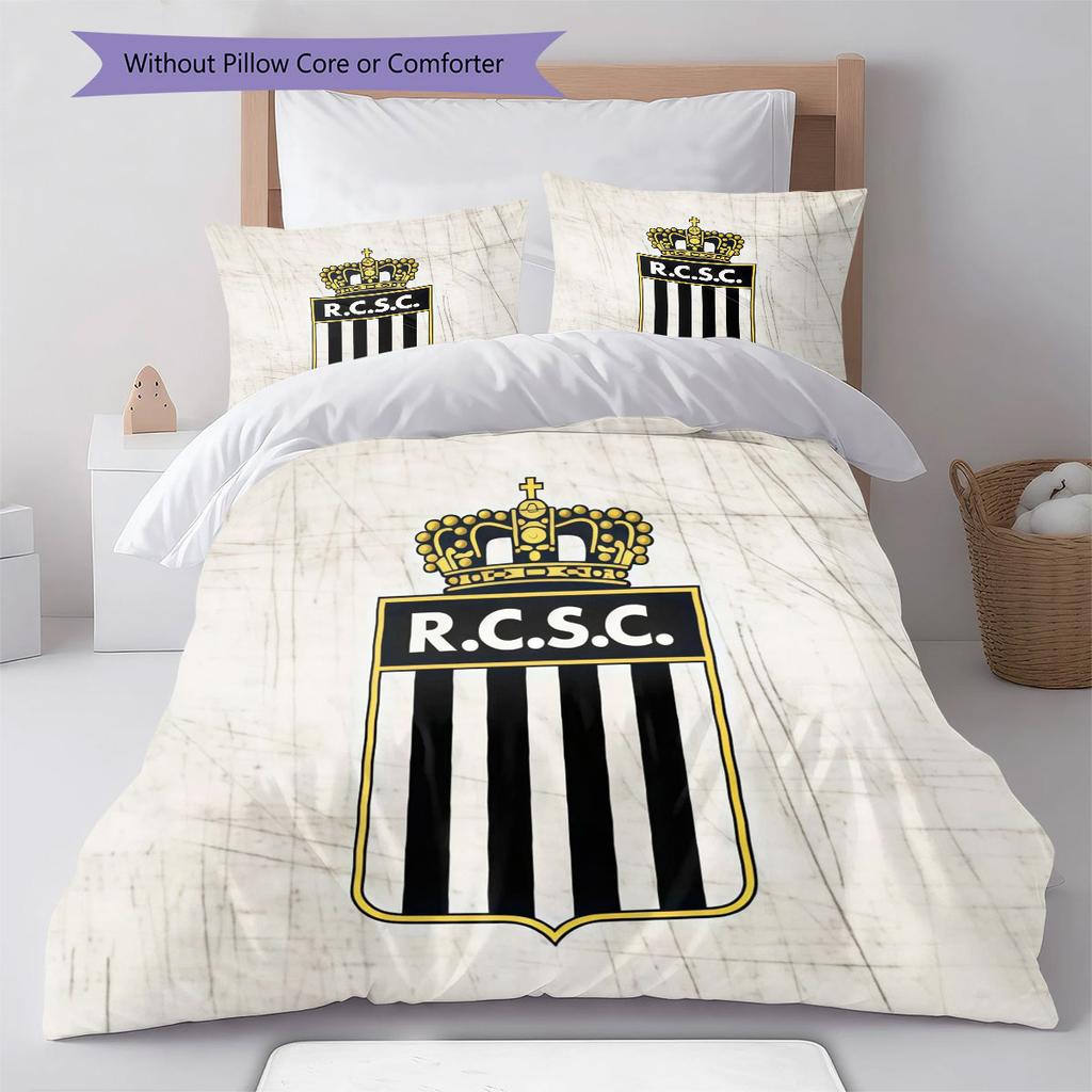 Sporting Charleroi Pattern Bedding Home Decoration Birthday Gift ( 1 Duvet Cover + 2 Pillowcase, Without Core),fan Merchandise.