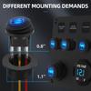 1PC Round Rocker Switch 12V 20A Waterproof Marine Round Toggle Switch LED Lighted ON Off Switch Heavy Duty with Shell Car Boat