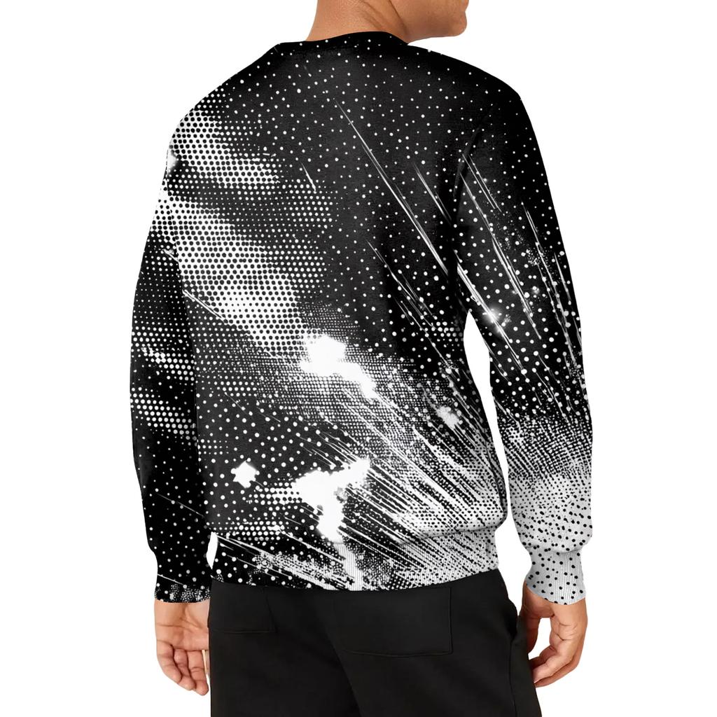 Men's Casual Fashion Printed Round Neck Pullover Sweatshirt