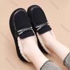 Fashion 2025 Winter New Women's Casual Warm Flats Mom Shoes Flat Bottom Slip on Comfortable Versatile Daily Suede Solid Cotton Shoes