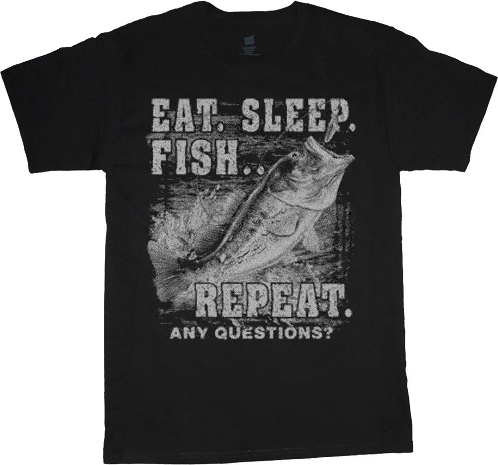 big and tall t-shirt eat sleep fish funny fishing tee shirt tall shirt men s XXXXL