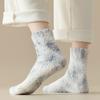 Winter Coral Fleece Tie Dye Mid Tube Socks Korean Style Socks Apparel Accessories Women Socks