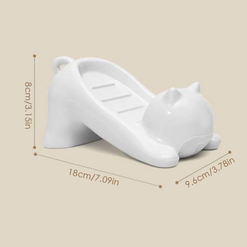 Cat Shape Soap Box Cartoon Soap Dish Washing Sponge Holder Household Bathroom Accessories for Camping Shower Travel Bathroom