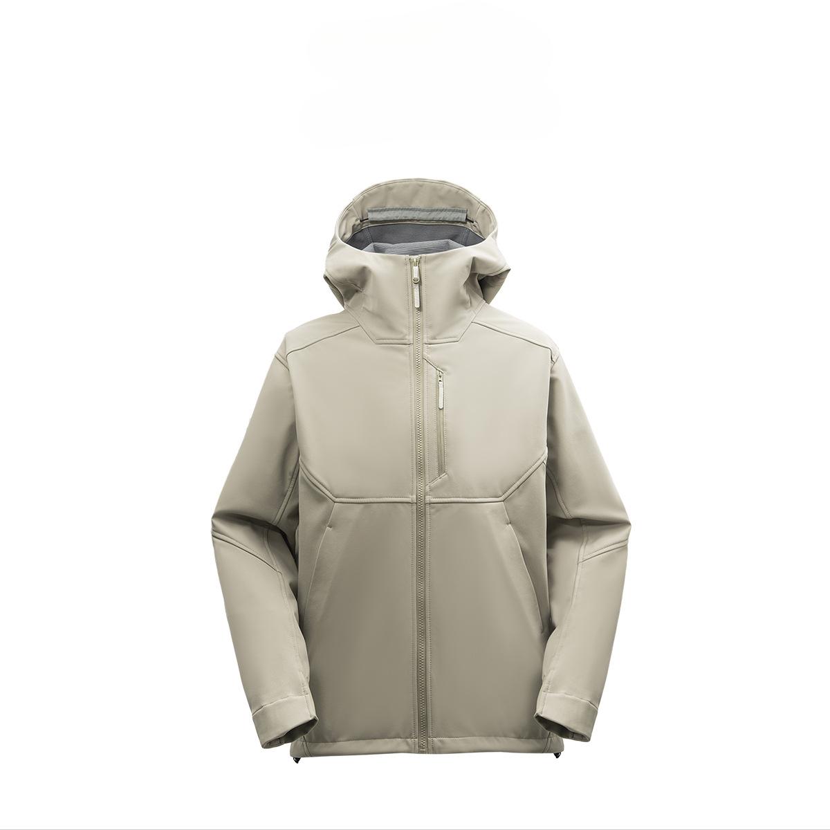 

Куртка Soft Shell для активного отдыха, осенняя, альпинистская, спортивная, с капюшоном, мужская и женская, ветрозащитная, водонепроницаемая, бархатная, повседневная куртка S
