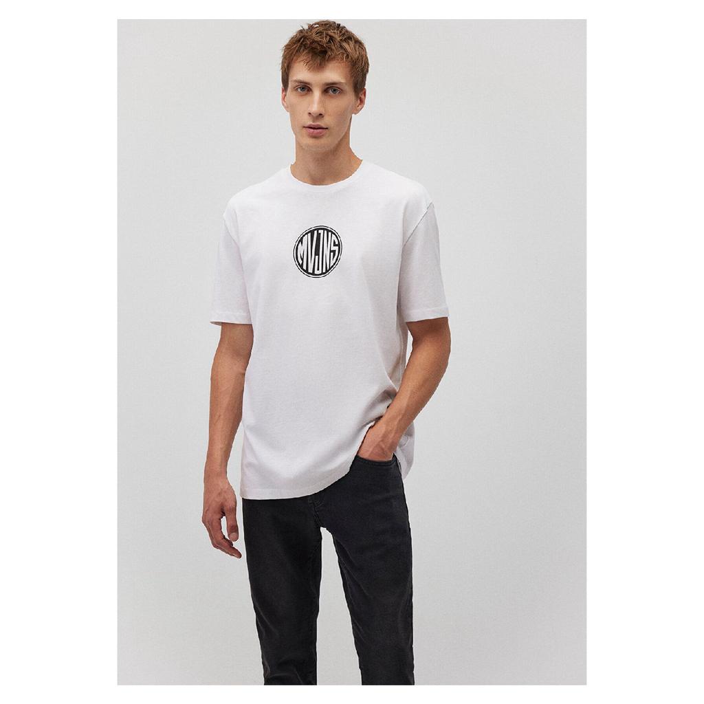 Mvjns Printed White T-shirt Loose Fit 0612155-620