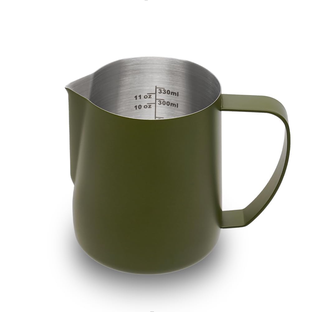 watchget Milk Pitcher, Milk Jug, Latte Art Pitcher, Milk Frother, Espresso Steam Pitcher, Stainless Steel, Graduated, Latte Art, Cappuccino Cup,