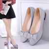 Spring and Autumn Large Size Women's Flat Heel Soft Sole Work Bow Single Shoes Casual Women's Shoes
