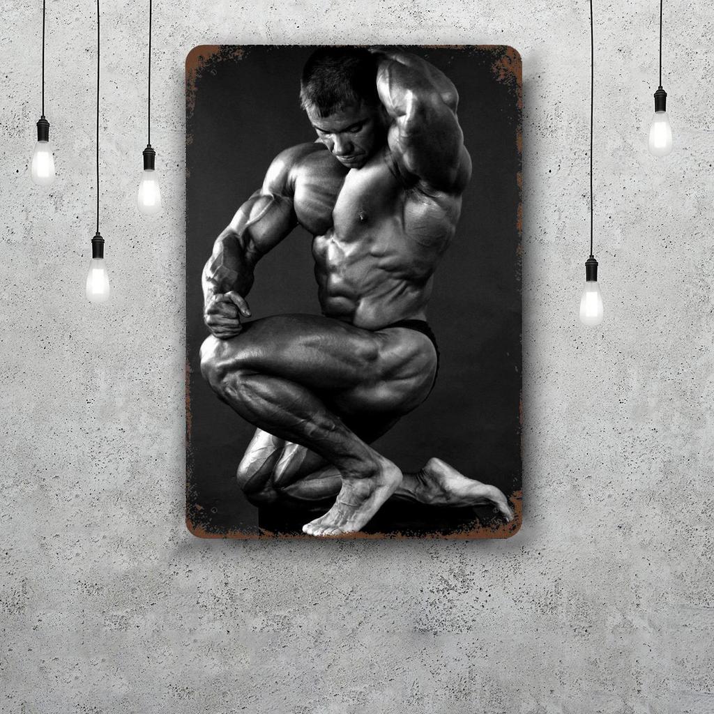 Bodybuilding Funny Bar Metal Sign Retro Plaque Vintage Sign Alcohol Drinker Pub Club Man Cave Kitchen Wall Decoration