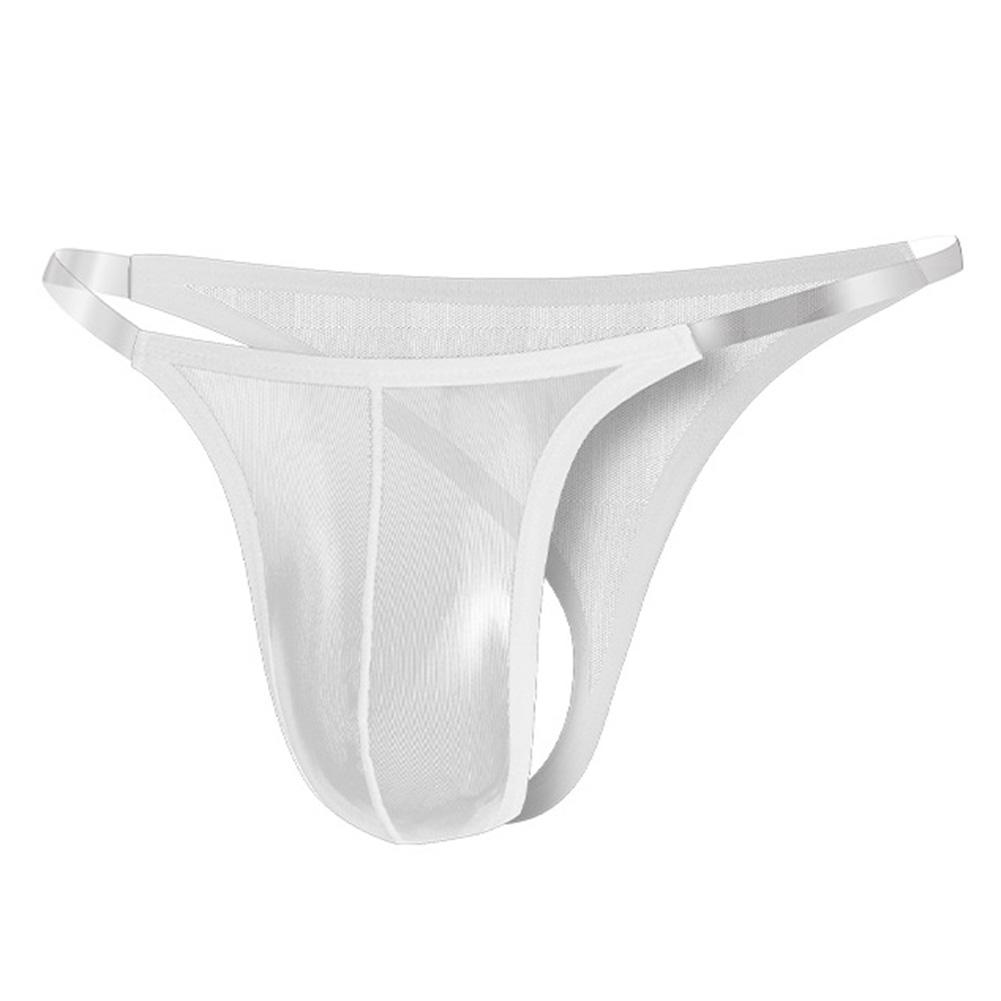 1pc Sexy Men's Mesh Sheer Bulge Pouch G-Strings Thongs Low Waist Briefs Underwear Lingerie Man Panties Shorts