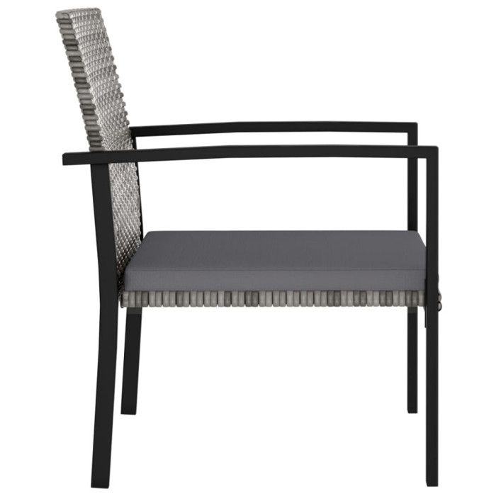 VidaXL Chaises de salle à manger de jardin 4 pcs Résine tressée Gris