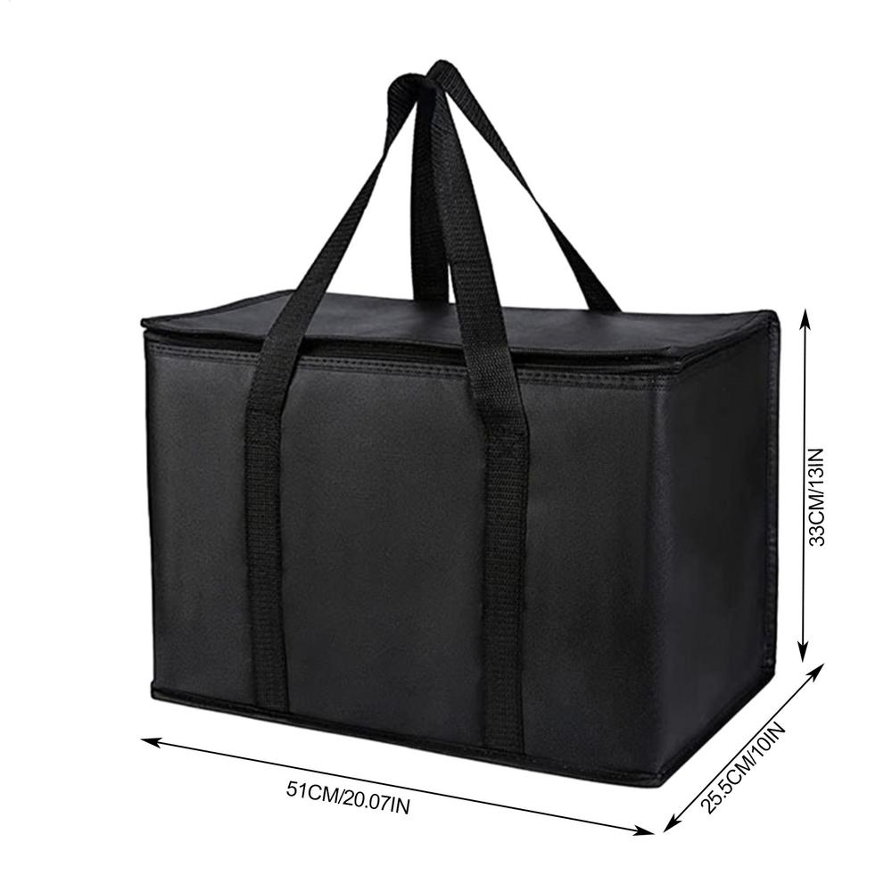 Large Insulated Food Bag Waterproof Cooler box Foldable Lunch Thermal Bag  Drink Carrier Delivery with zipper for Picnic Camping