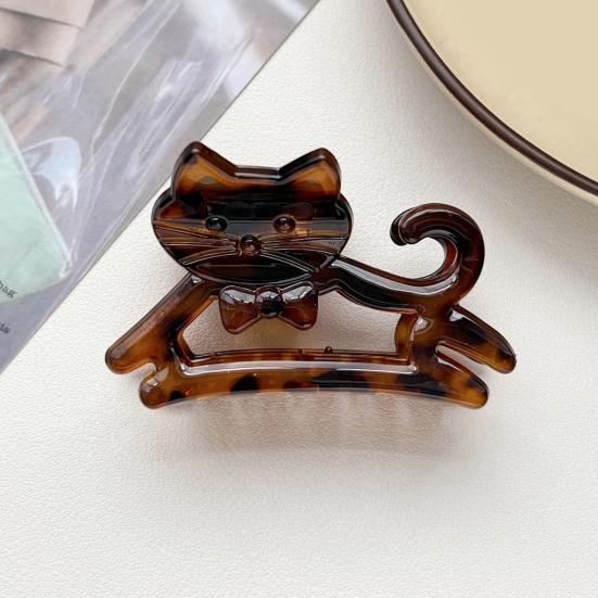 Girl Hair Claw Cat Design Anti-slip Teeth Hair Clip Back Head Shower Shark Hair Clip School Events Festive Hair Accessory