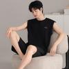 Pajamas men's summer cotton vest shorts summer thin teen men's sleeveless vest loungewear set