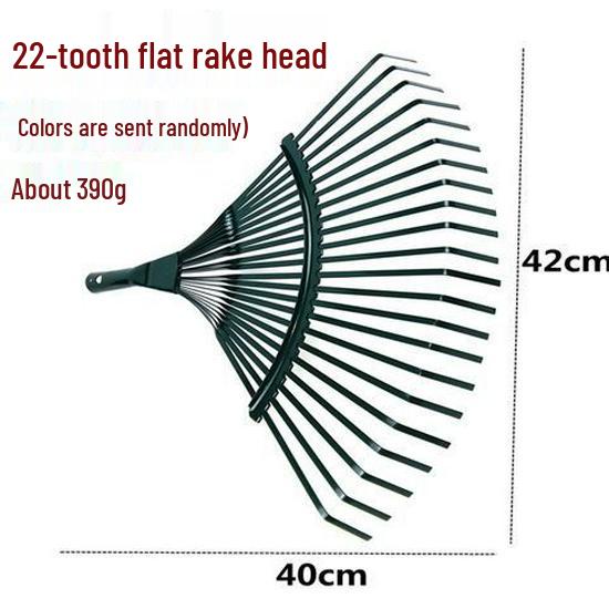 Garden Rake with Long Wooden Handle for Lawn and Leaves