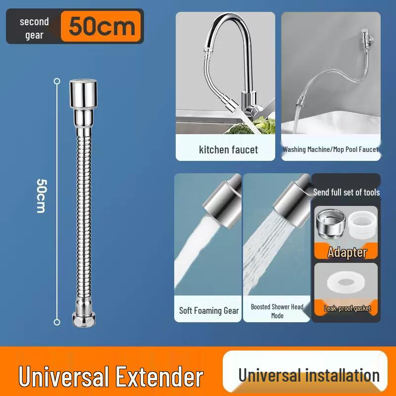 Universal Bendable Faucet Extender: Splash-Proof Aerator for Home Use